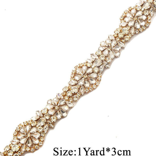 Rhinestone Bridal Dress Trim: Sparkling Wedding Sash Embellishment