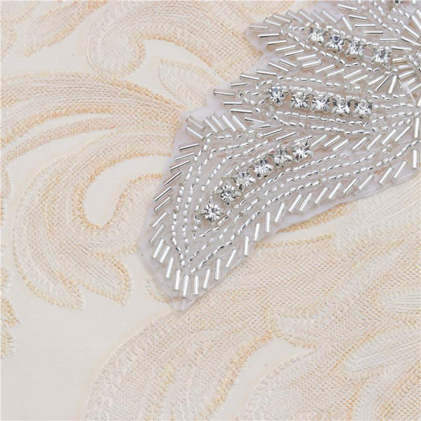 Rhinestone Bridal Applique: Iron-On Patch for Wedding Dress