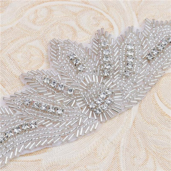 Rhinestone Bridal Applique: Iron-On Patch for Wedding Dress
