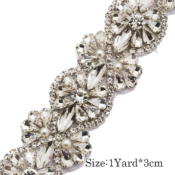 Rhinestone Bridal Dress Trim: Sparkling Wedding Sash Embellishment