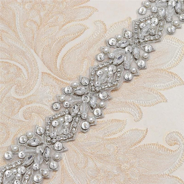 Rhinestone Bridal Dress Trim: Sparkling Wedding Sash Embellishment