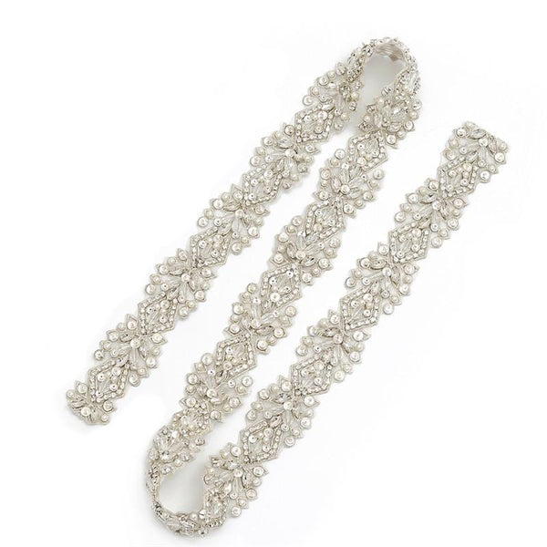 Rhinestone Bridal Dress Trim: Sparkling Wedding Sash Embellishment