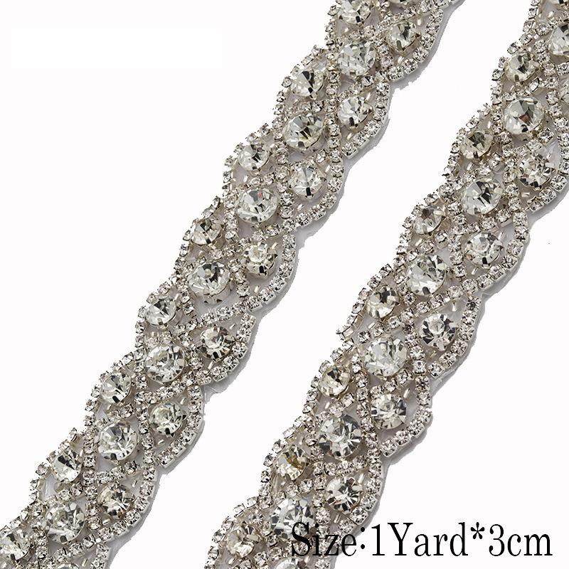 Rhinestone Bridal Dress Trim: Sparkling Wedding Sash Embellishment