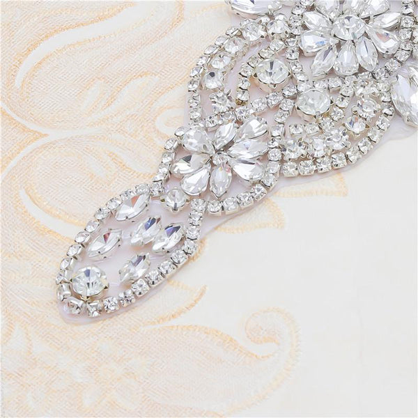 Rhinestone Bridal Applique: Iron-On Patch for Wedding Dress