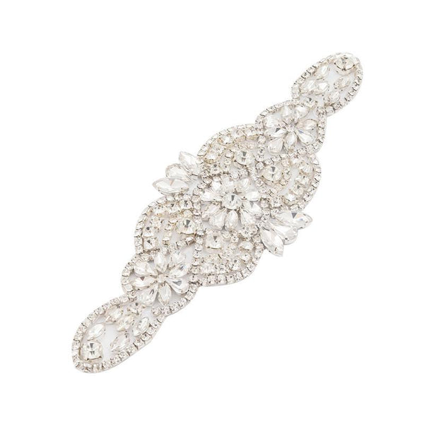 Rhinestone Bridal Applique: Iron-On Patch for Wedding Dress