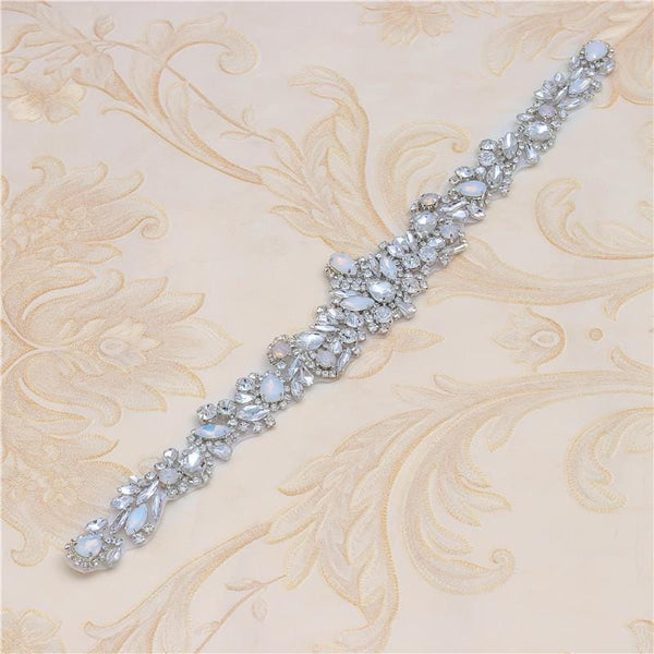 Rhinestone Bridal Applique: Iron-On Patch for Wedding Dress