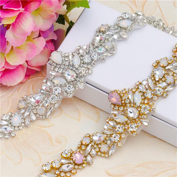 Rhinestone Bridal Applique: Iron-On Patch for Wedding Dress