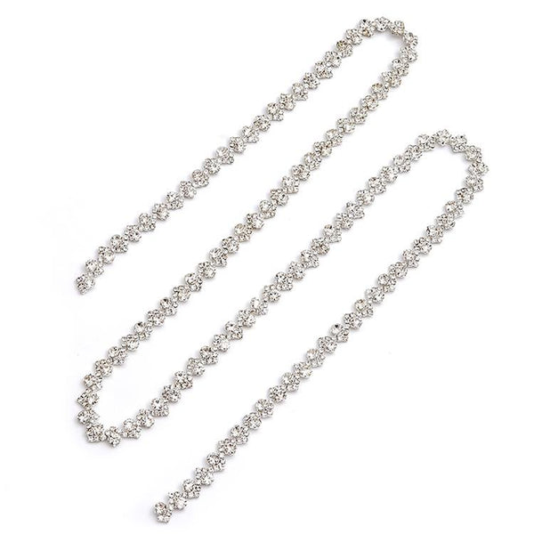 Sparkling Rhinestone Trim: Ultra Thin Crystal Banding, Bridal Gown Embellishment