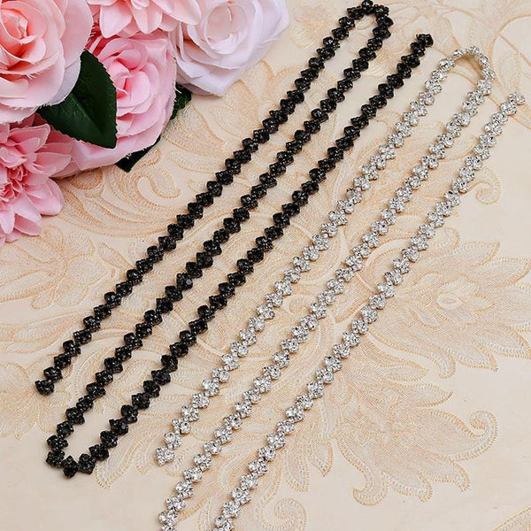 Sparkling Rhinestone Trim: Ultra Thin Crystal Banding, Bridal Gown Embellishment