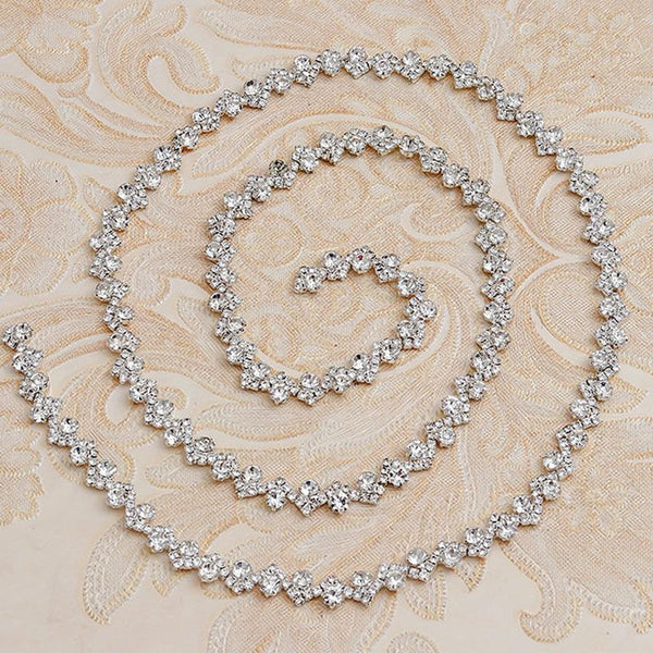 Sparkling Rhinestone Trim: Ultra Thin Crystal Banding, Bridal Gown Embellishment