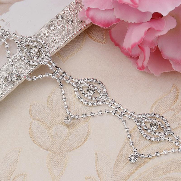 Sparkling Rhinestone Trim: Bridal Dress Belt Embellishment - 2 in Wide