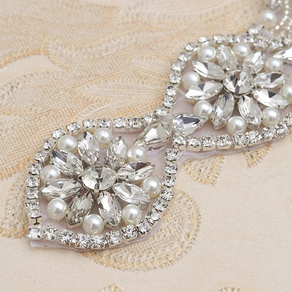 Rhinestone Bridal Applique: Iron-On Patch for Wedding Dress