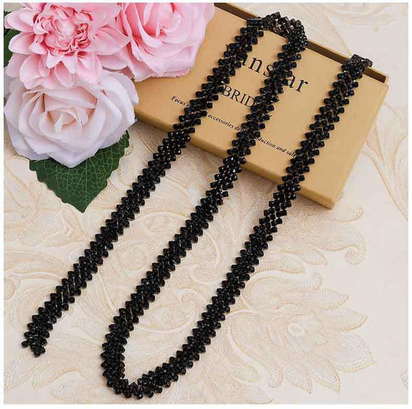 Rhinestone Bridal Dress Trim: Sparkling Wedding Sash Accessory
