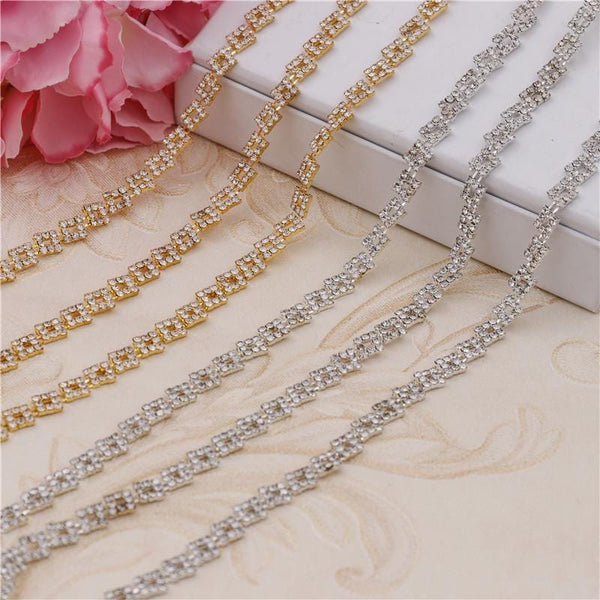 Sparkling Rhinestone Trim: Bridal Dress Crystal Banding, Wedding Gown Embellishment