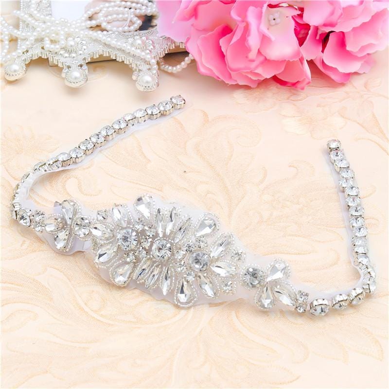 Rhinestone Bridal Applique: Iron-On Patch for Wedding Dress