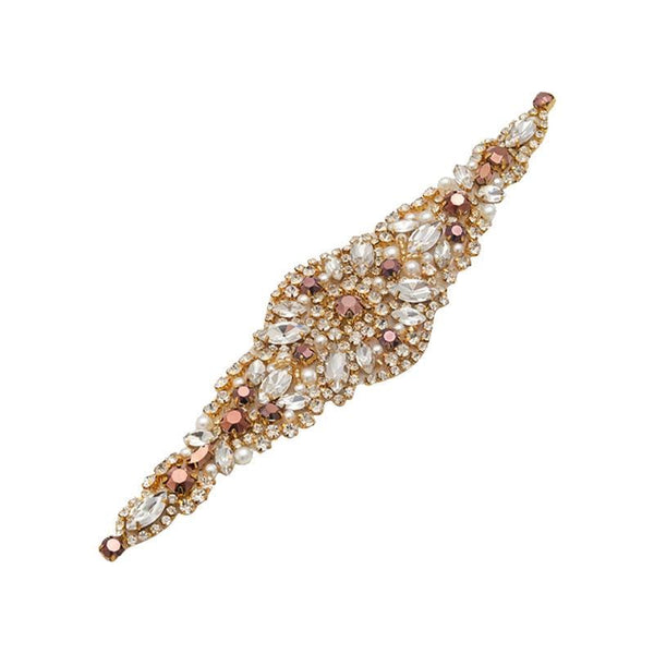 Rhinestone Bridal Applique: Iron-On Patch for Wedding Dress Belt