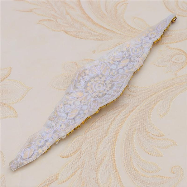 Rhinestone Bridal Applique: Iron-On Patch for Wedding Dress Belt