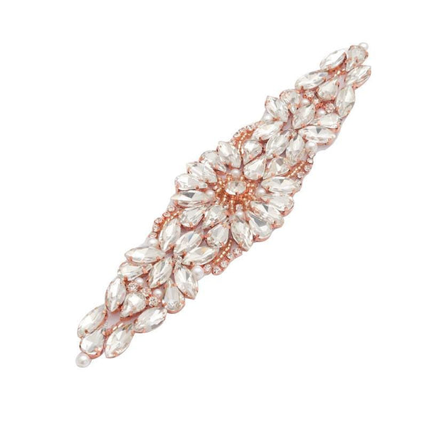 Rhinestone Bridal Applique: Iron-On Patch for Wedding Dress