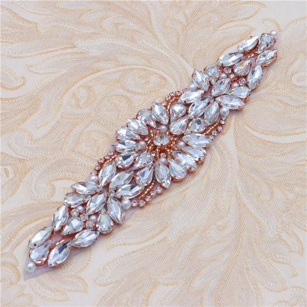 Rhinestone Bridal Applique: Iron-On Patch for Wedding Dress