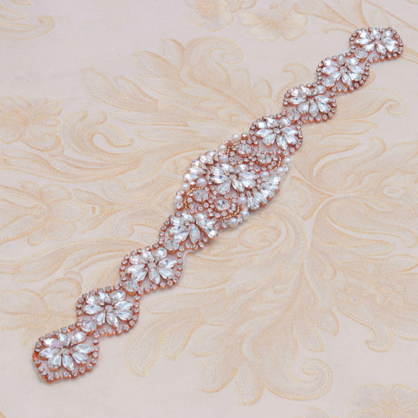 Rhinestone Bridal Applique: Iron-On Patch for Wedding Dress