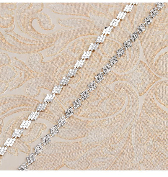 Sparkling Rhinestone Trim: Bridal Dress Crystal Banding