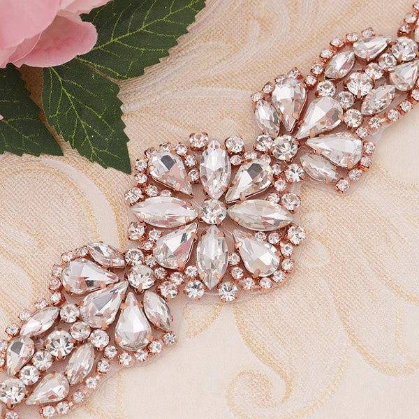 Rhinestone Bridal Applique: Iron-On Patch for Wedding Dress