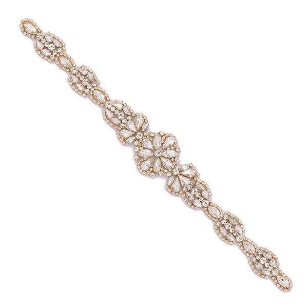 Rhinestone Bridal Applique: Iron-On Patch for Wedding Dress