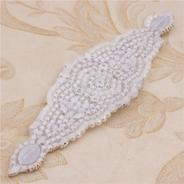 Rhinestone Bridal Belt Applique: Elegant Iron-On Embellishment