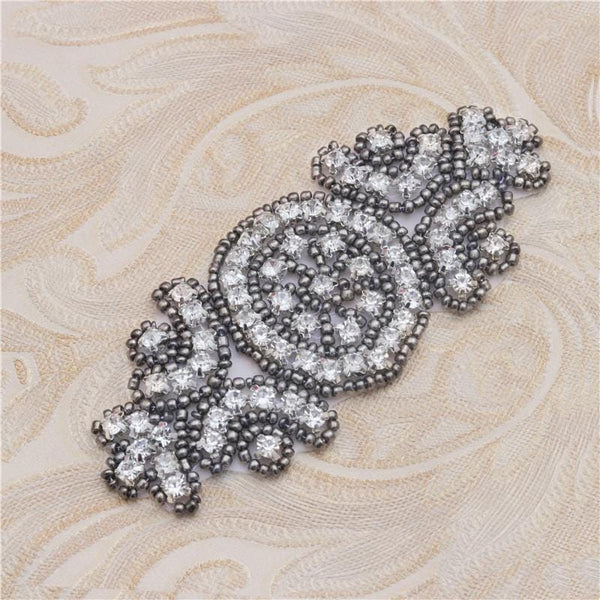 Bridal Dress Iron-On Rhinestone Patch - Colorful Sparkle for Sewing & Crafting Projects, DIY Wedding Embellishments