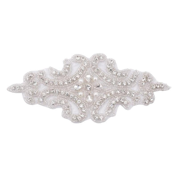 Rhinestone Bridal Applique: Iron-On Patch for Wedding Dress