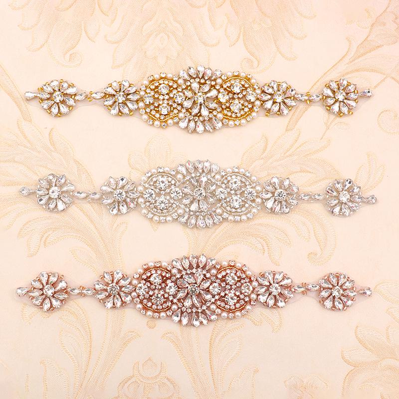 Rhinestone Bridal Applique: Iron-On Patch for Wedding Dress