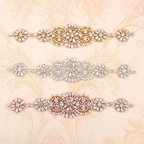 Rhinestone Bridal Applique: Iron-On Patch for Wedding Dress