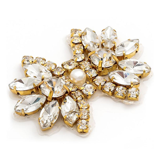 Rhinestone Bridal Applique: Iron-On Patch for Wedding Dress