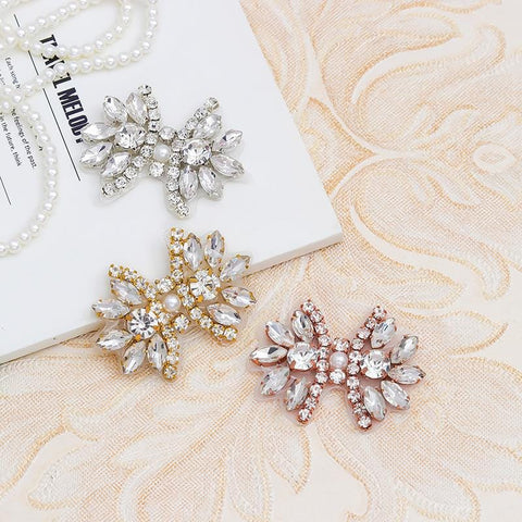 Rhinestone Bridal Applique: Iron-On Patch for Wedding Dress