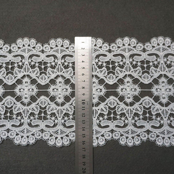 Off White Venice Lace Trim: Victorian Scalloped Guipure Lace, 6.5" Wide (Priced by the Yard)