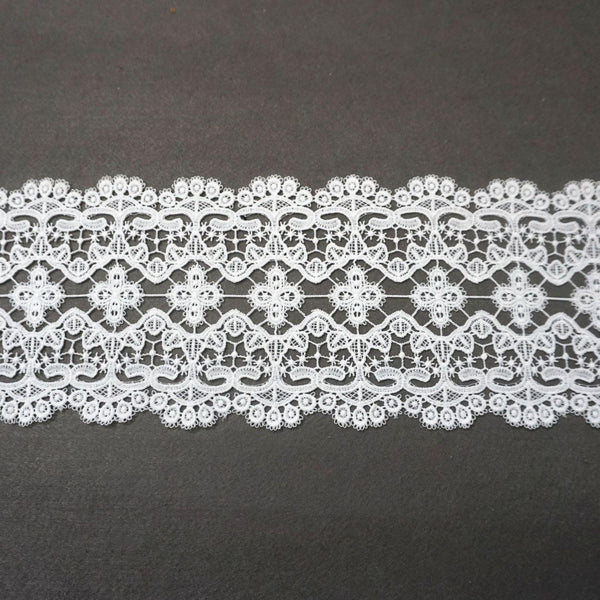 Off White Venice Lace Trim: Victorian Scalloped Guipure Lace, 6.5" Wide (Priced by the Yard)