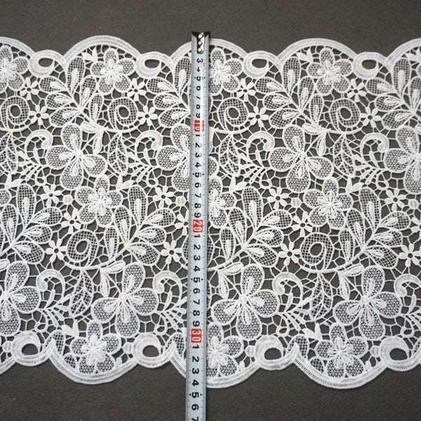 Off White Venice Lace Trim: Victorian Scalloped Guipure Lace - 13 1/2 inches wide priced by the yard