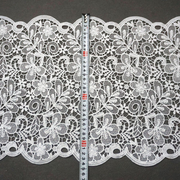 Off White Venice Lace Trim: Victorian Scalloped Guipure Lace - By The Yard