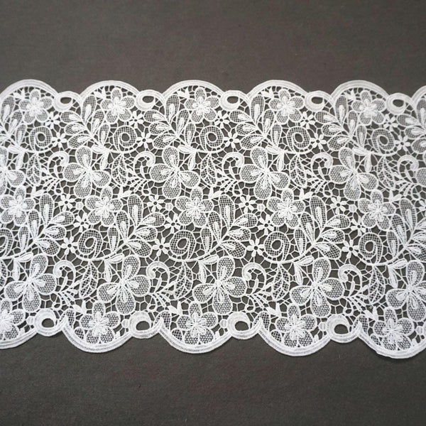 Off White Venice Lace Trim: Victorian Scalloped Guipure Lace - By The Yard
