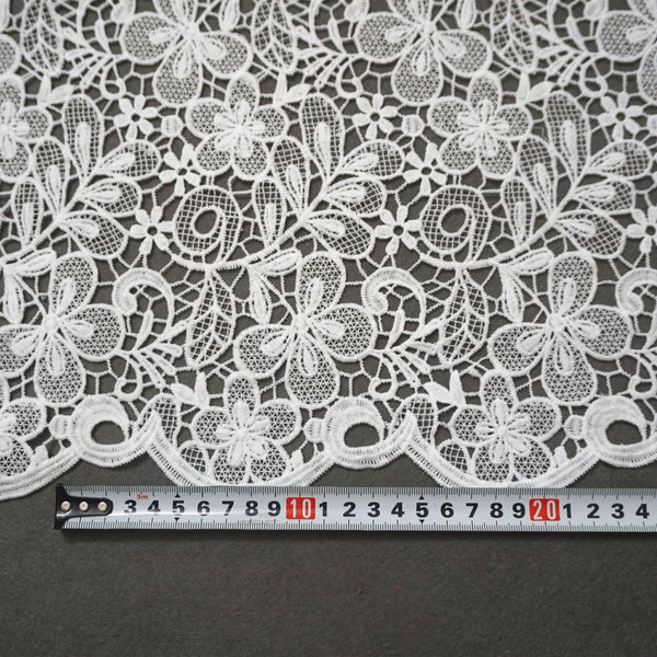 Off White Venice Lace Trim: Victorian Scalloped Guipure Lace - 13 1/2 inches wide priced by the yard
