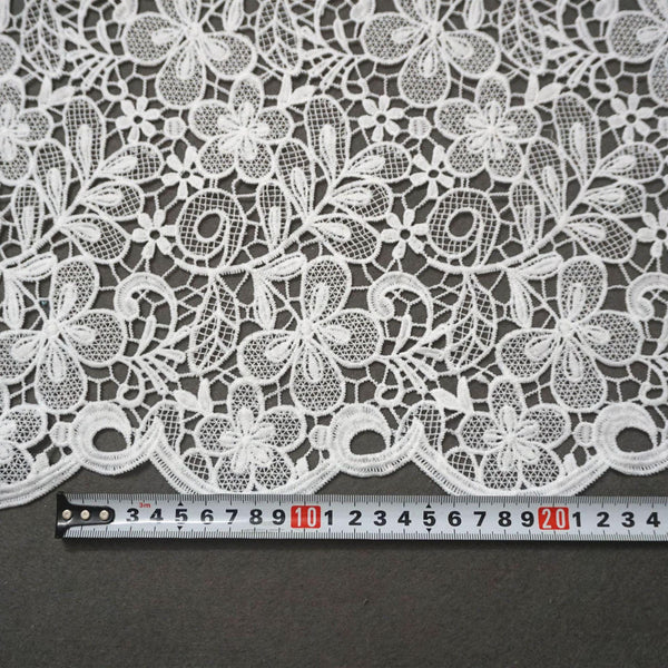 Off White Venice Lace Trim: Victorian Scalloped Guipure Lace - By The Yard