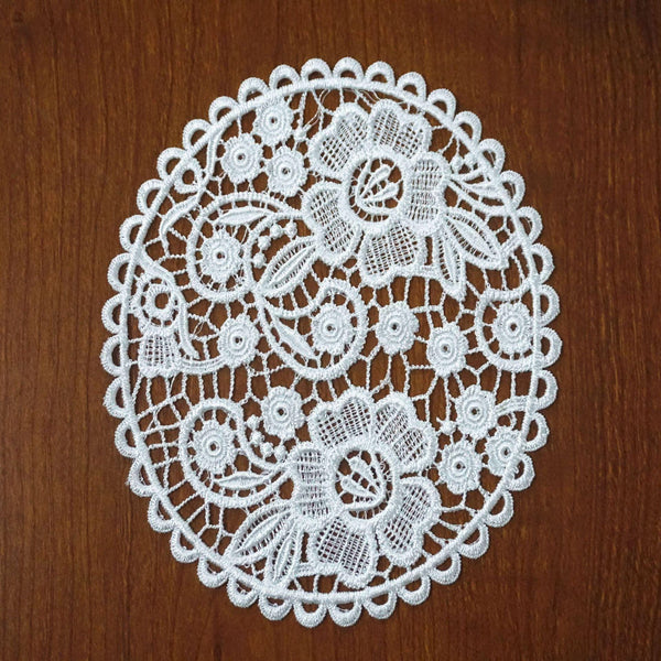 Off White Venice Lace Floral Applique - Guipure Lace