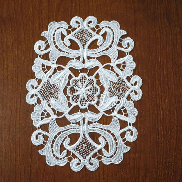 Off White Venice Lace Floral Applique - Guipure Lace