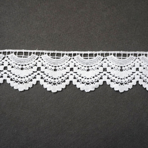Off White Venice Lace Trim: Scalloped Bridal Guipure Lace - 2.5" Wide