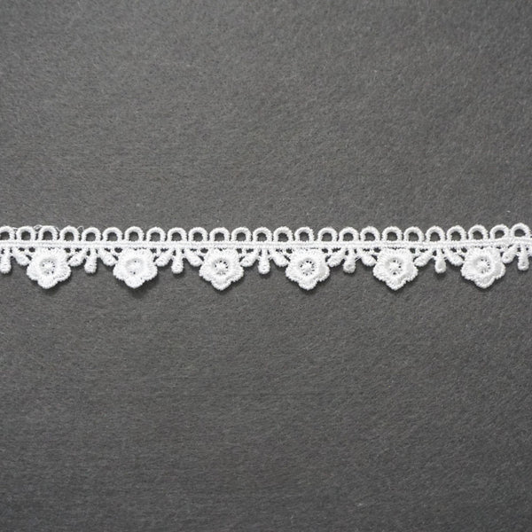 Off White Venice Lace Trim: Floral Guipure Lace Edge, 7/8 inch
