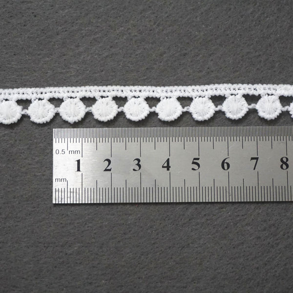 White Venice Lace Trim: Round Pattern, Crafting & Sewing - 1/2 Inch