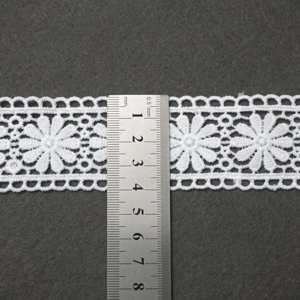 Floral Venice Lace Trim: Off-White Ribbon, Bridal & DIY Decor (1 Inch Wide)