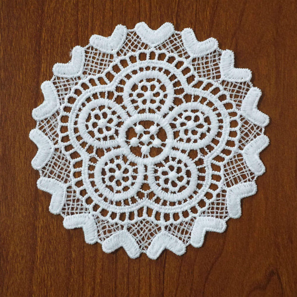 Off White Floral Venice Lace Applique - 5 Inch Guipure Lace