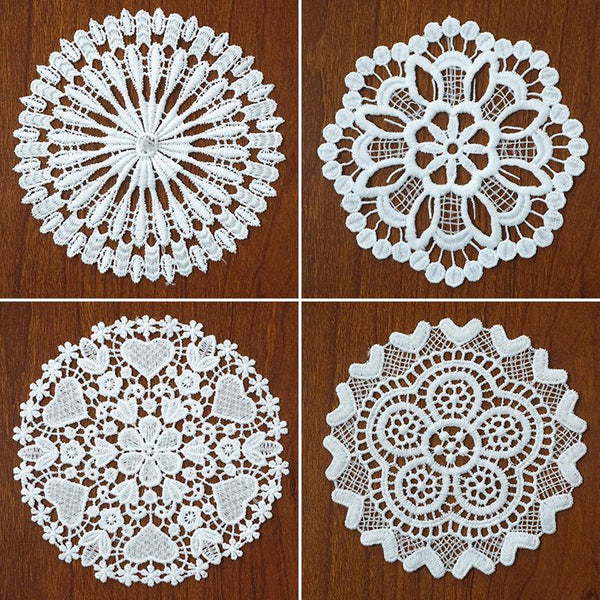 Off White Floral Venice Lace Applique - 5 Inch Guipure Lace