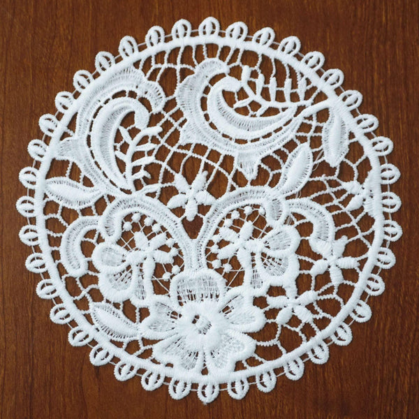 Off White Floral Venice Lace Applique - 7 5/8"